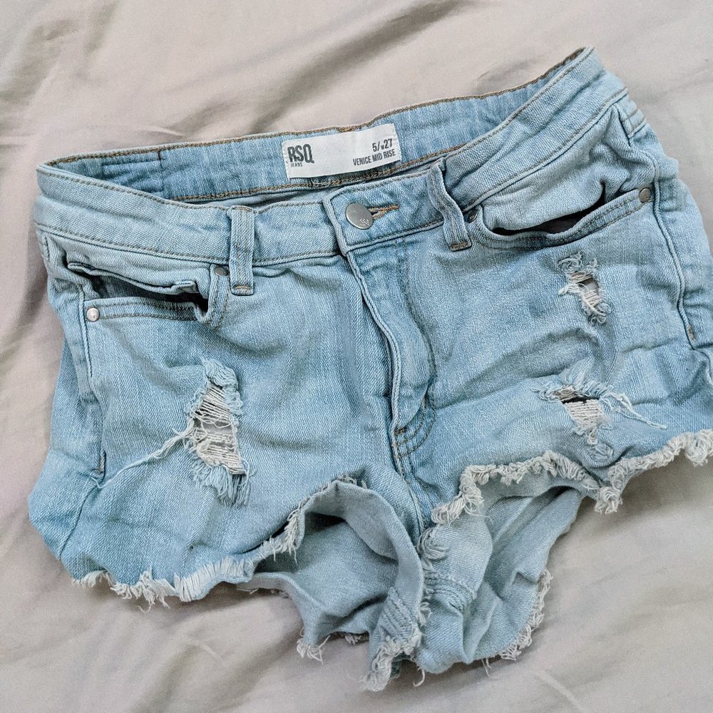 RSQ Venice Mid-Rise Ripped Shorts